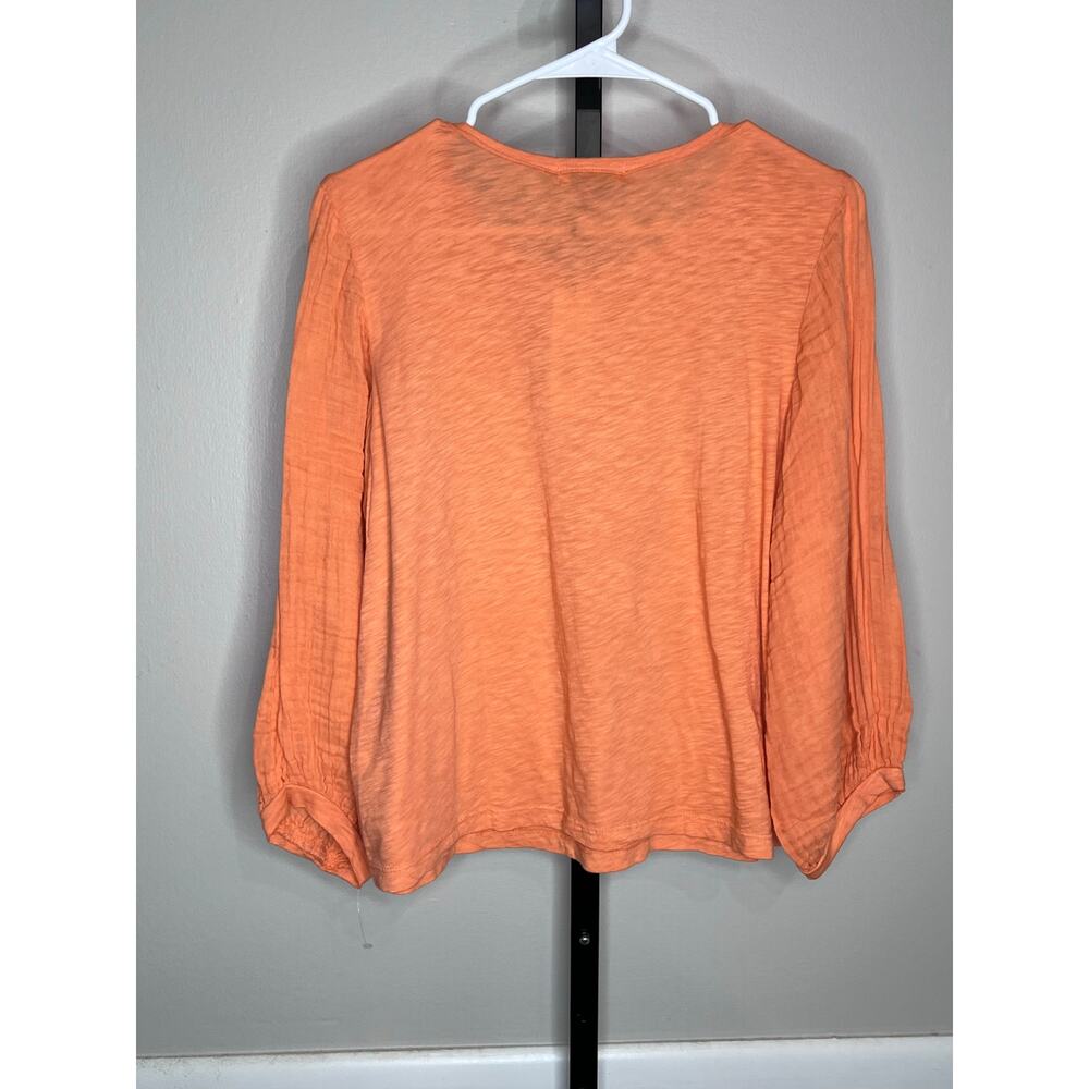 Michael Stars Iliana Fabric Mix Top Marmalade Orange Size M NWT - Picture 4 of 7
